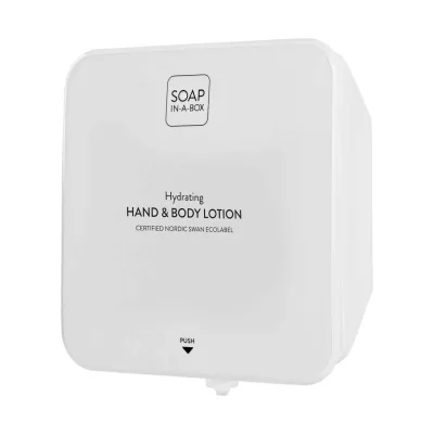 Nordik Soap-In-A-Box fényes fehér kéz- és testápoló adagoló