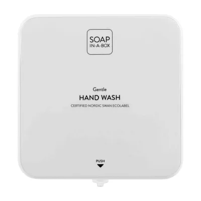 Nordik Soap-In-A-Box fényes fehér szappan adagoló, előlap