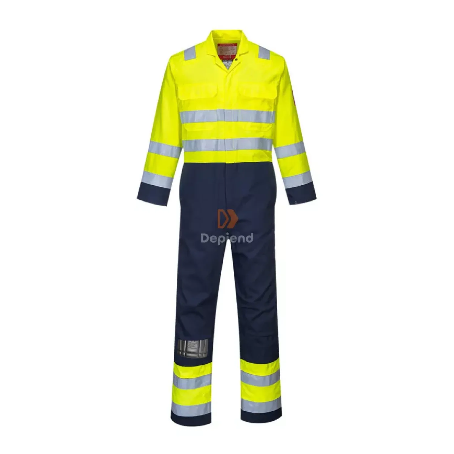 Portwest Bizflame Work Hi-Vis antisztatikus overál Sárga / tengerészkék