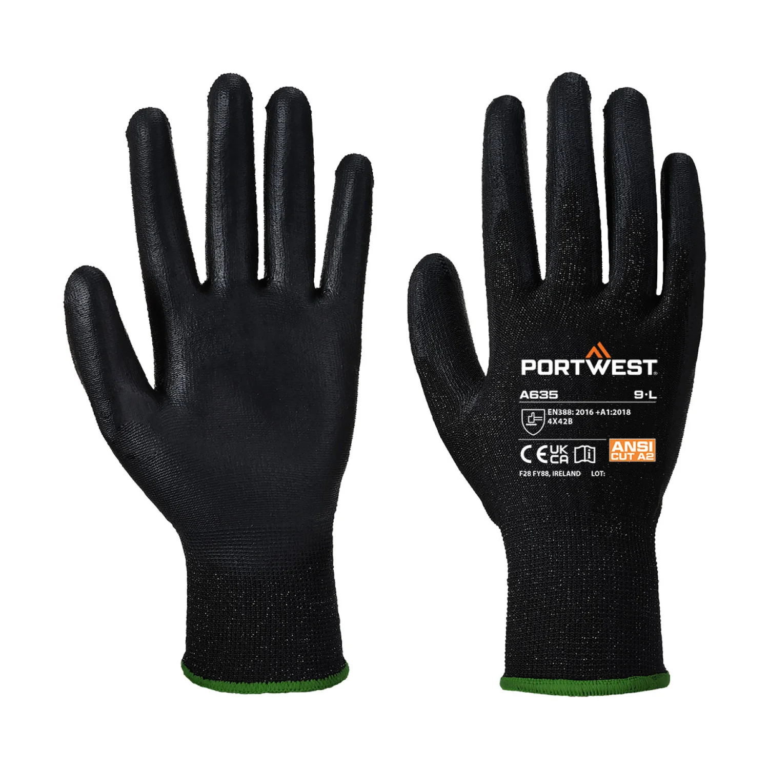 Portwest Eco-Cut vágásbiztos kesztyű Fekete