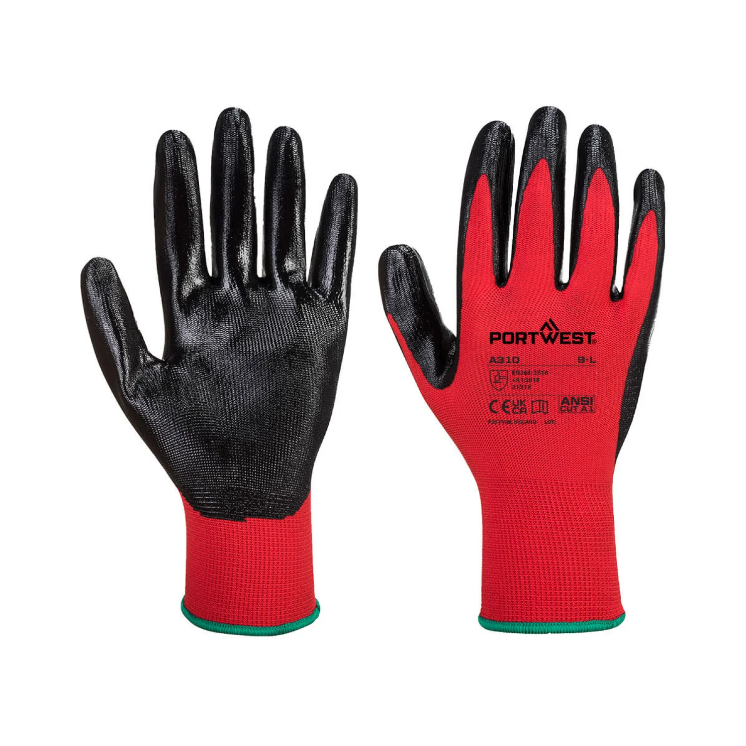 Portwest Flexo Grip nitril kesztyű Piros / fekete