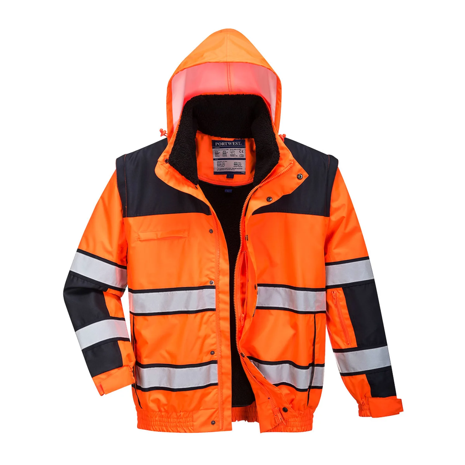 Portwest Hi-Vis Classic Bomber dzseki C466 Narancs/fekete