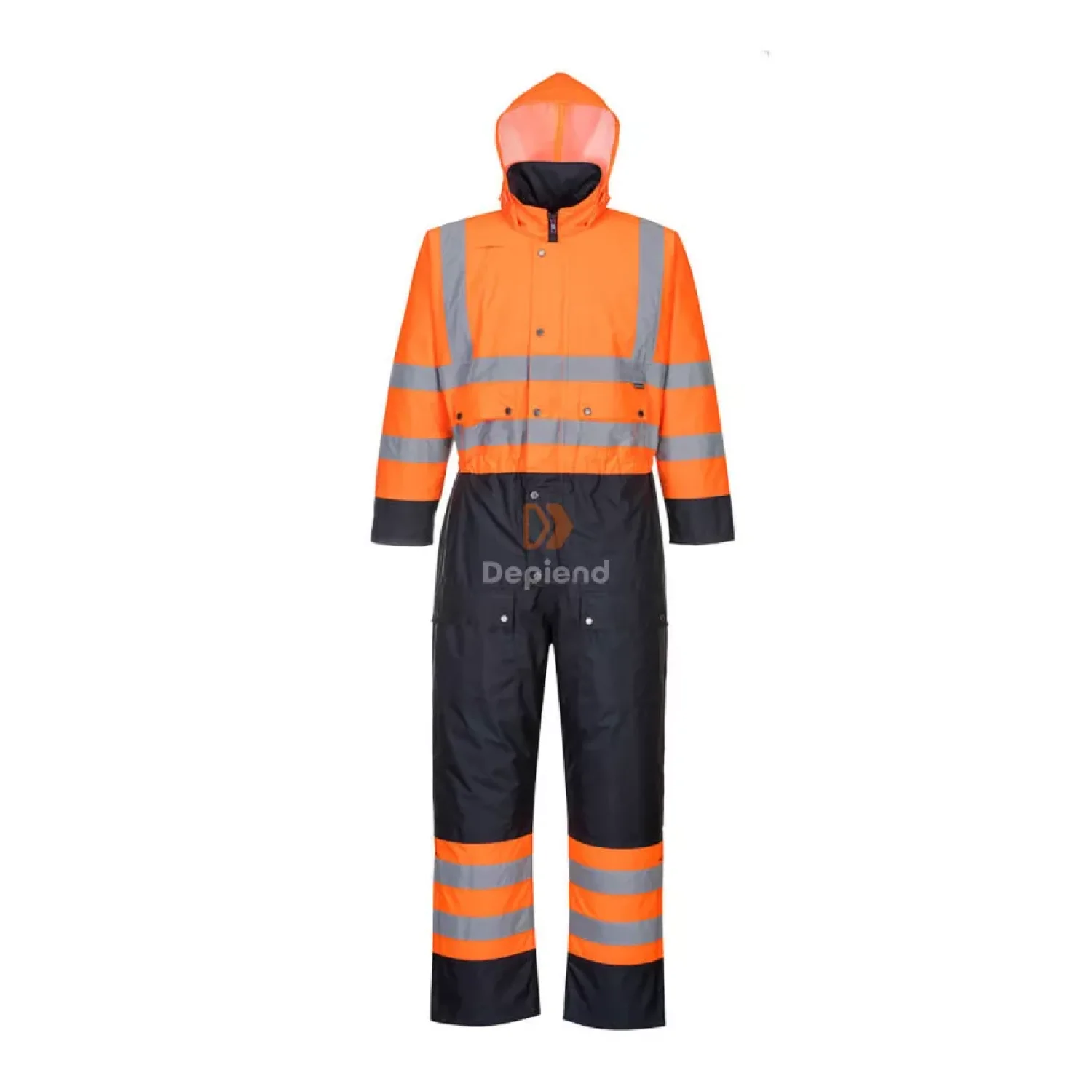 Portwest Hi-Vis Contrast bélelt overál Narancs / tengerészkék