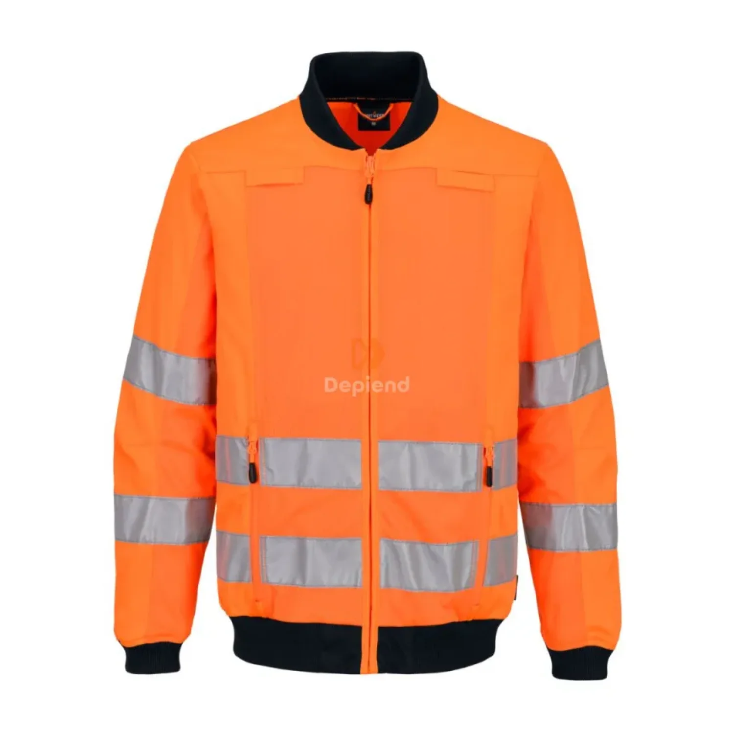 Portwest Hi-Vis Work hálós Panel kabát Narancs/tengerészkék