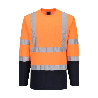 Portwest Kéttónusú, hosszú ujjú Cotton Comfort póló