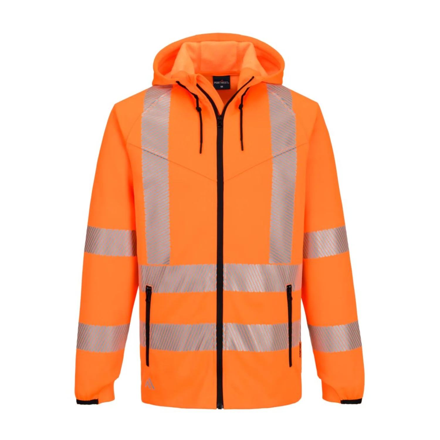 Portwest KX3 Sport Hi-Vis cipzáras kapucnis pulóver Narancs
