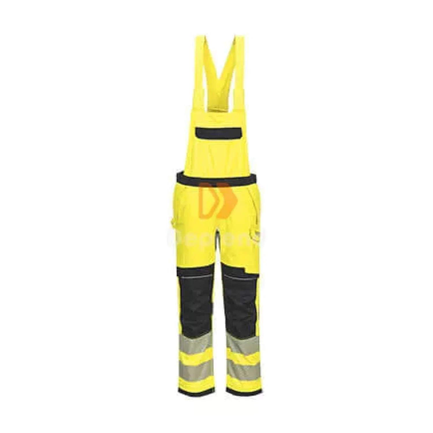 Portwest PW3 FR Modaflame HI Vis kantáros nadrág Sárga / fekete