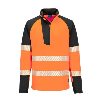 Portwest PW3 Hi-Vis 1/4 cipzáras hosszú ujjú póló