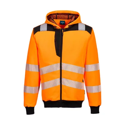 Portwest PW3 Hi-Vis zippzáras kapucnis pulóver