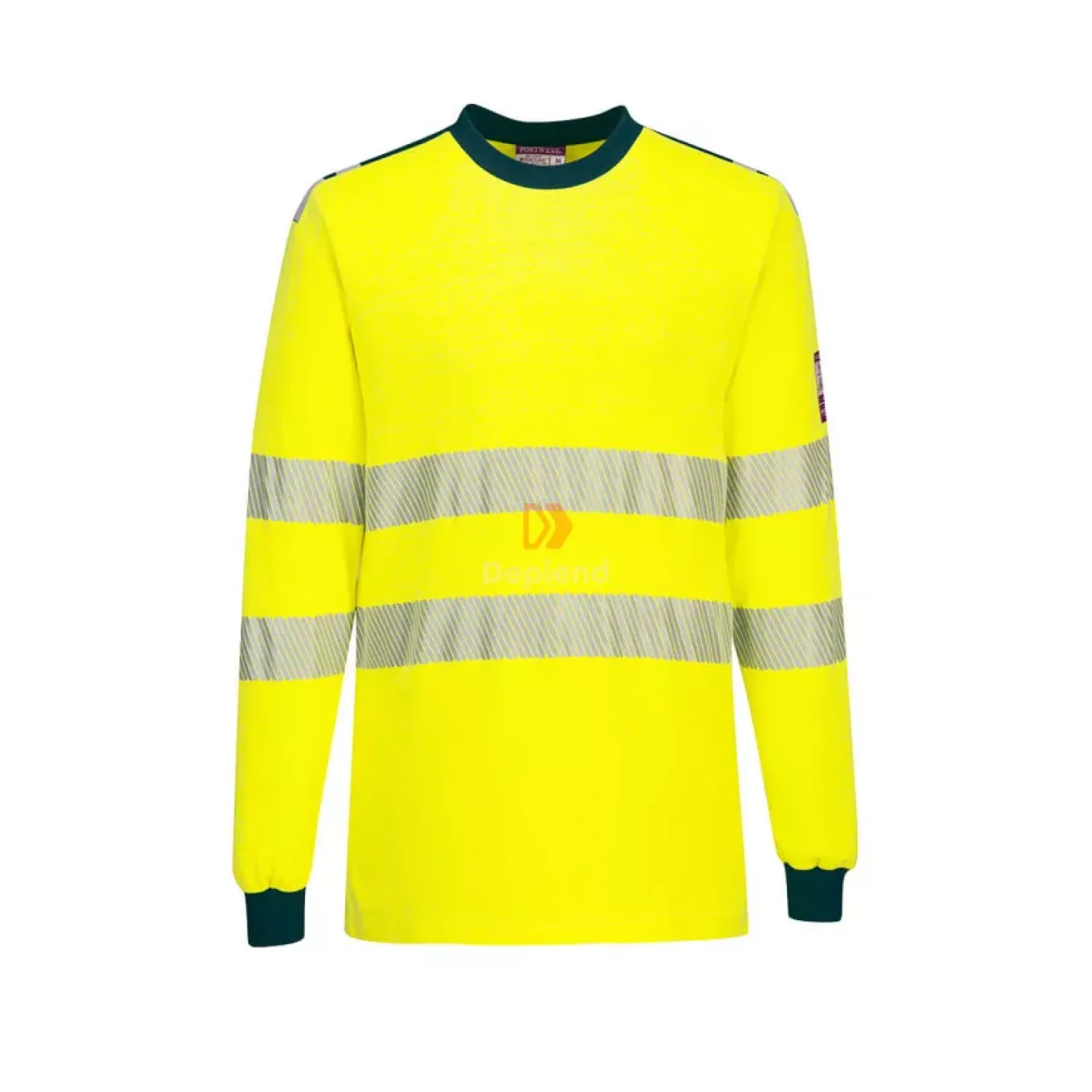 Portwest PW3 Modaflame Knit Hi-Vis FR hosszú ujjú póló Sárga / tengerészkék