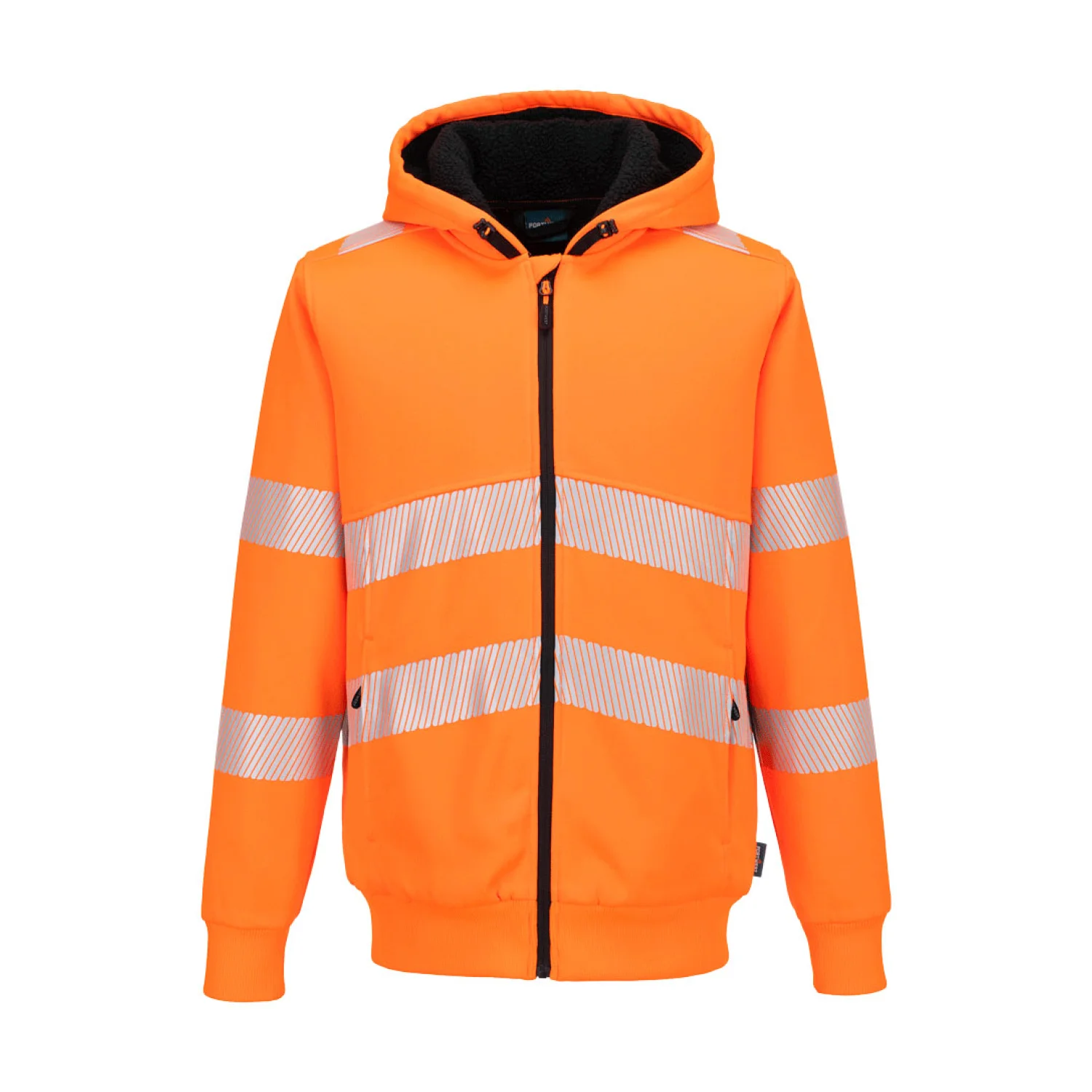 Portwest PW321 Hi-Vis cipzáras téli kapucnis pulcsi Narancs