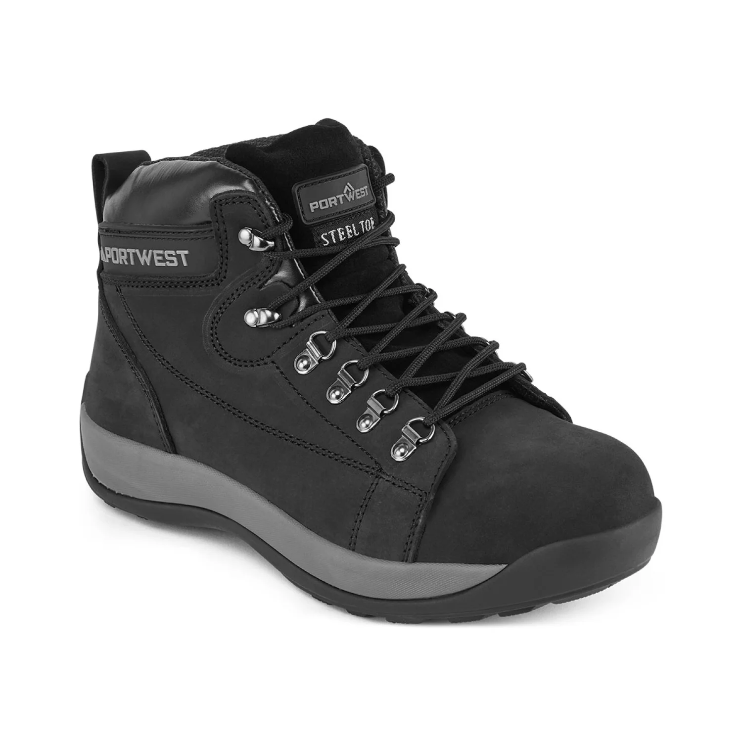 Portwest Steelite Mid Cut Nubuck védőbakancs SB HRO FW31 Fekete
