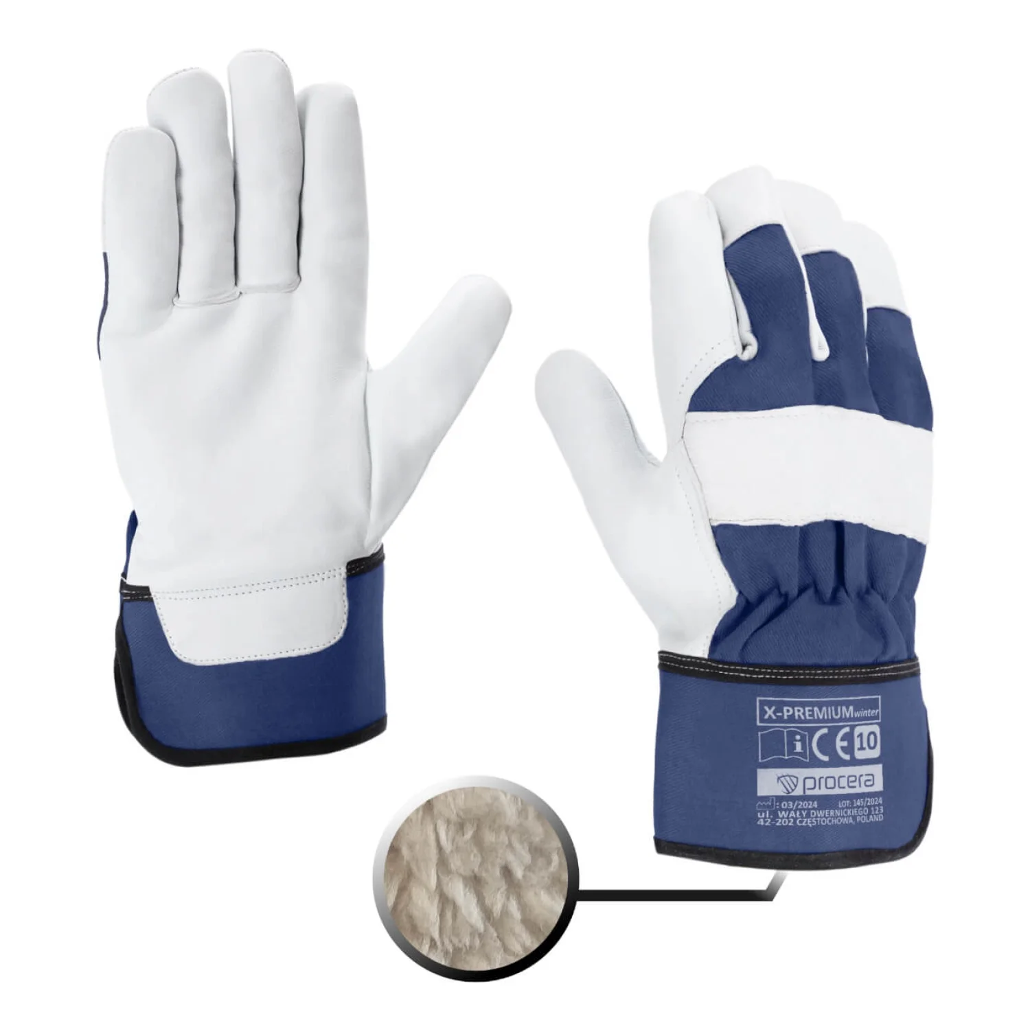 PROCERA X-premium winter kecskebőrrel megerősített bélelt kesztyű 10-ES méret