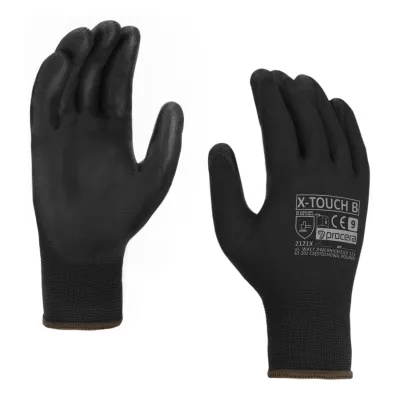 X-TOUCH Black PU bevonatú védőkesztyű 