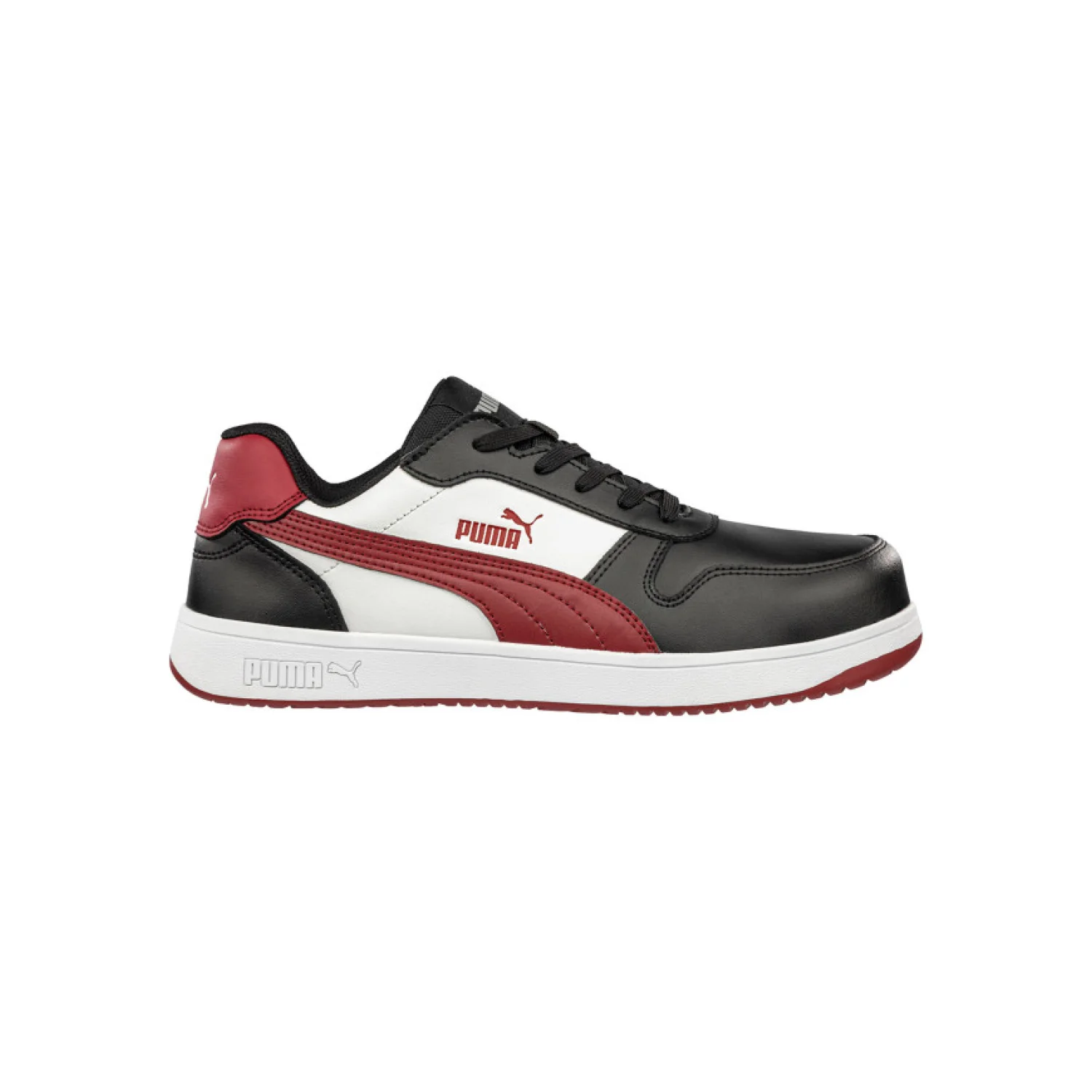 Puma Frontcourt BLK/WHT/RED Low S3L ESD FO HRO SR munkavédelmi cipő Fekete/fehér