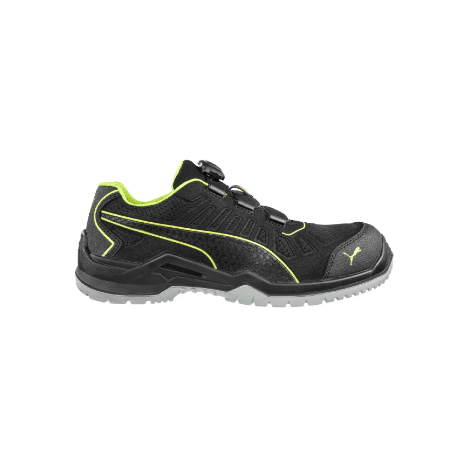 Puma Fuse TC Green Disc Low S1PS ESD FO SR munkavédelmi cipő Fekete/zöld