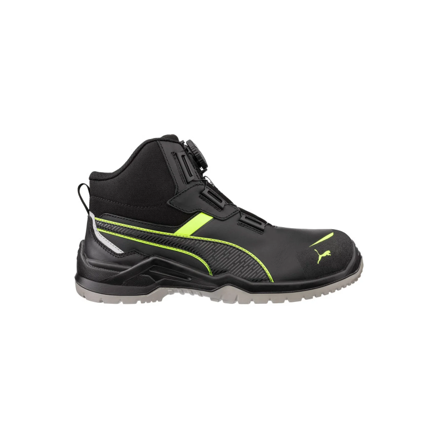 Puma Krypton Green Disc Mid S3S ESD FO SR munkavédelmi bakancs Fekete/zöld