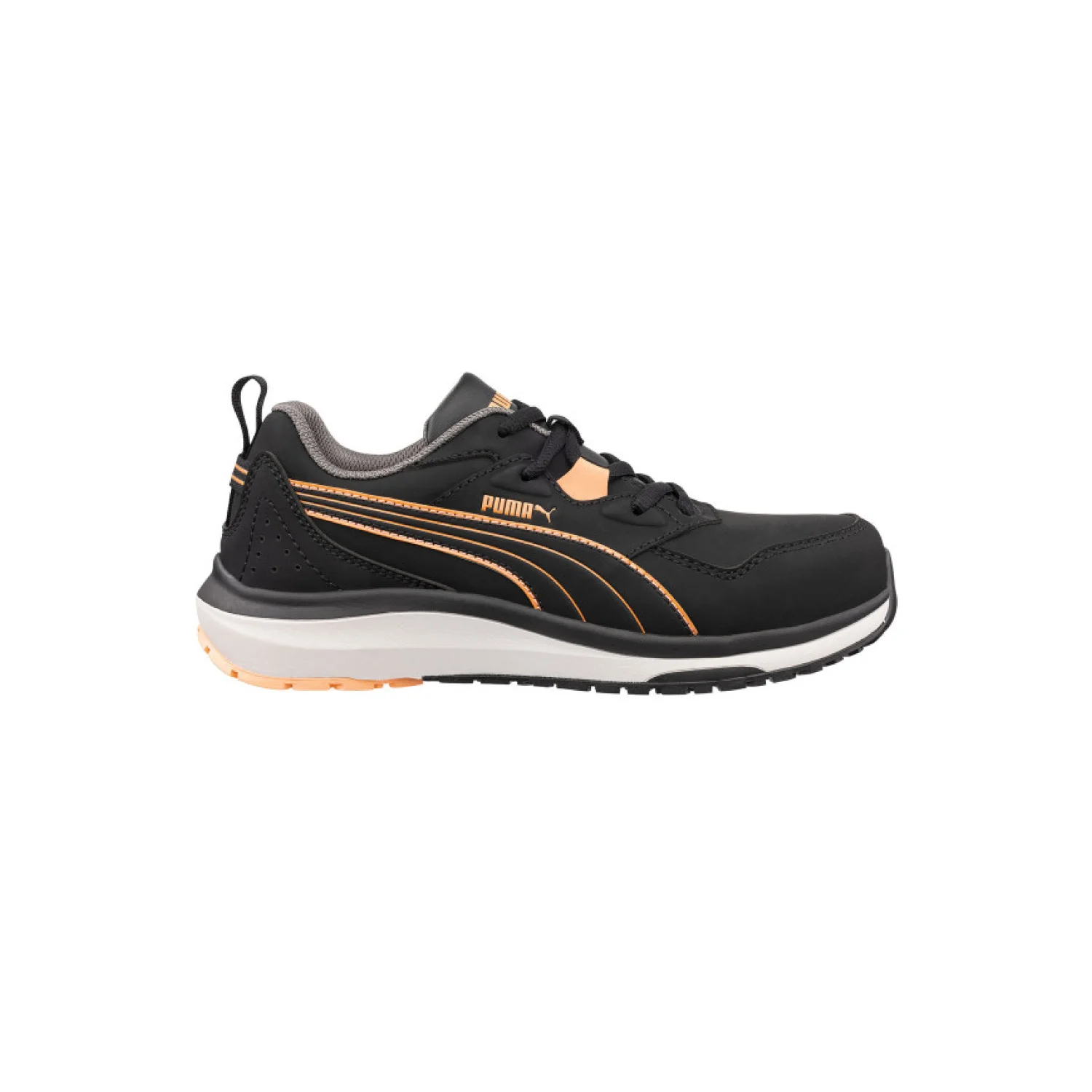 Puma Stepper BLK/Peach Low S3S ESD HRO SR női munkavédelmi cipő Fekete/barack