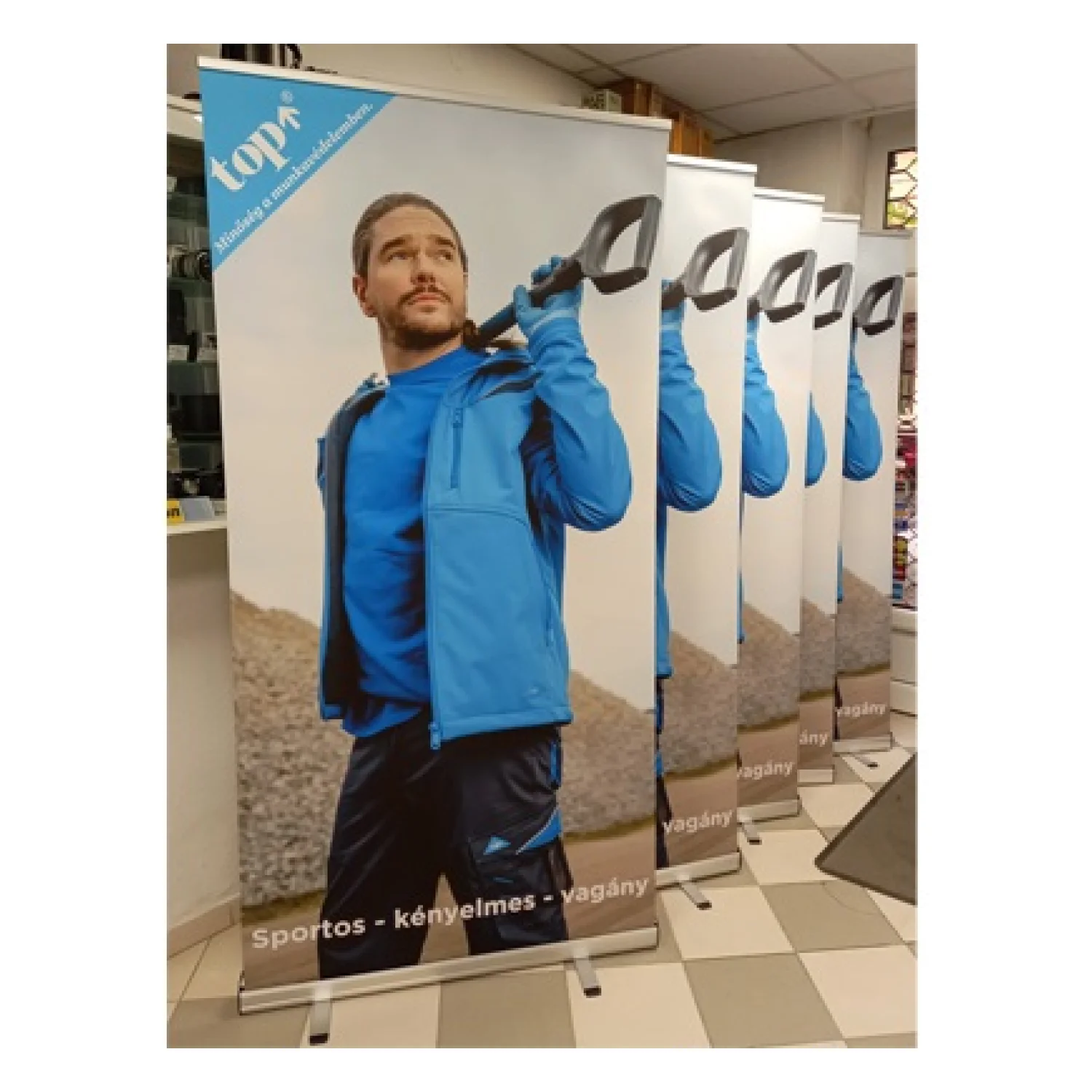 Reklám plakát kihúzható TOP ROLL UP promóciós anyag
