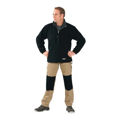 Rock Safety Férfi polár pulóver, fekete-szürke, 360 g/m²