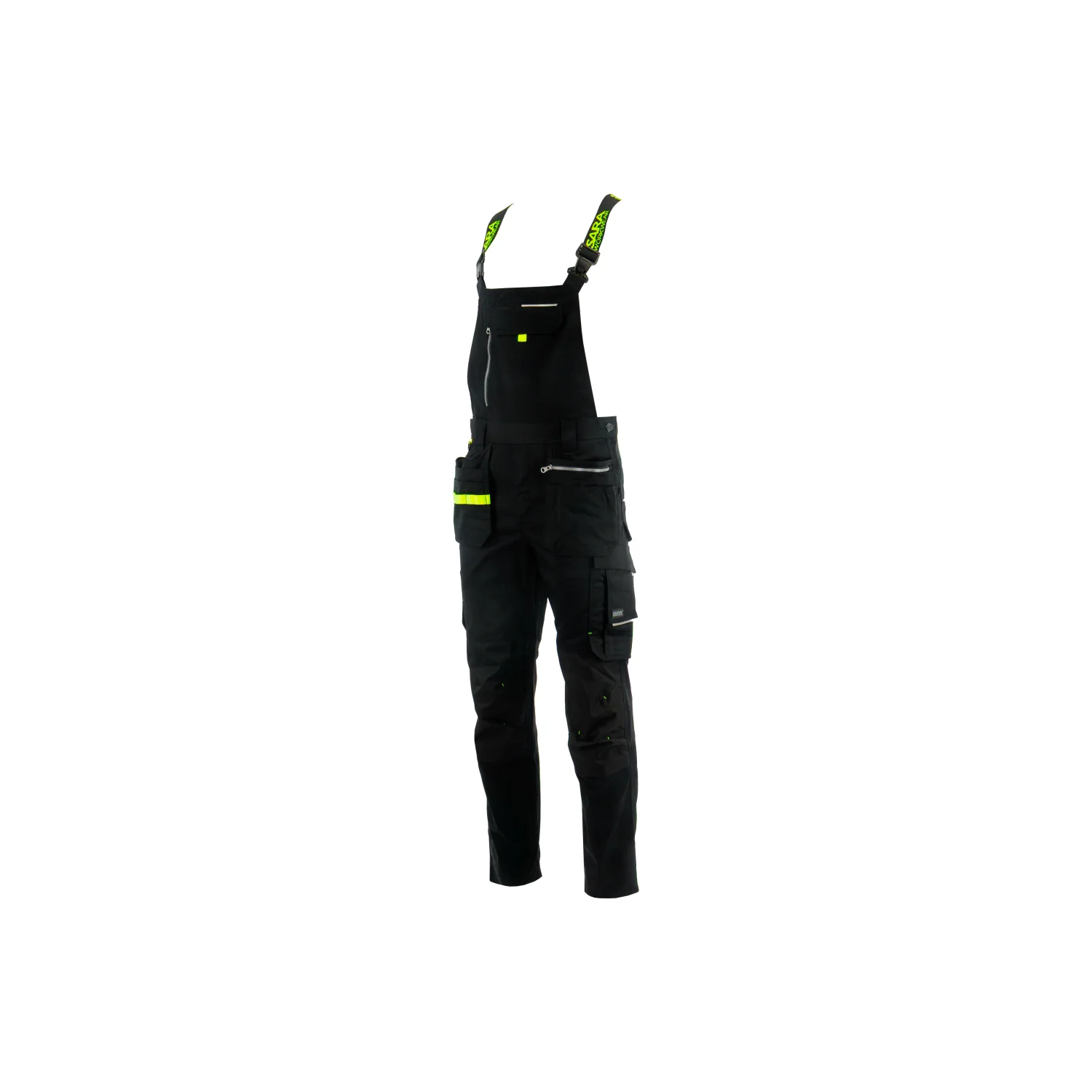 Sara Workwear Szerelő kantáros nadrág MONTER Fekete
