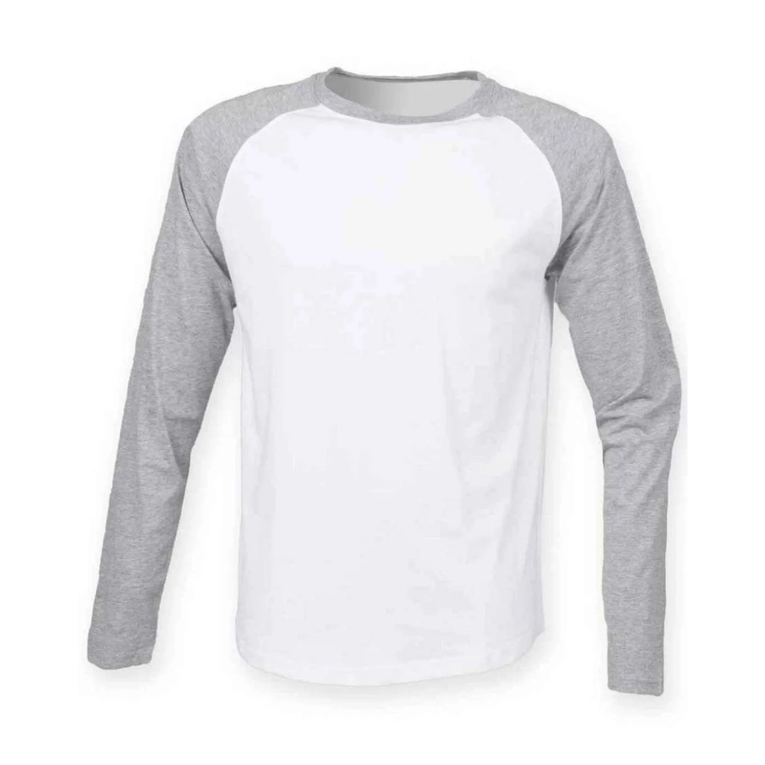 SF Clothing Hosszú ujjú férfi baseball póló Fehér/melírozott szürke