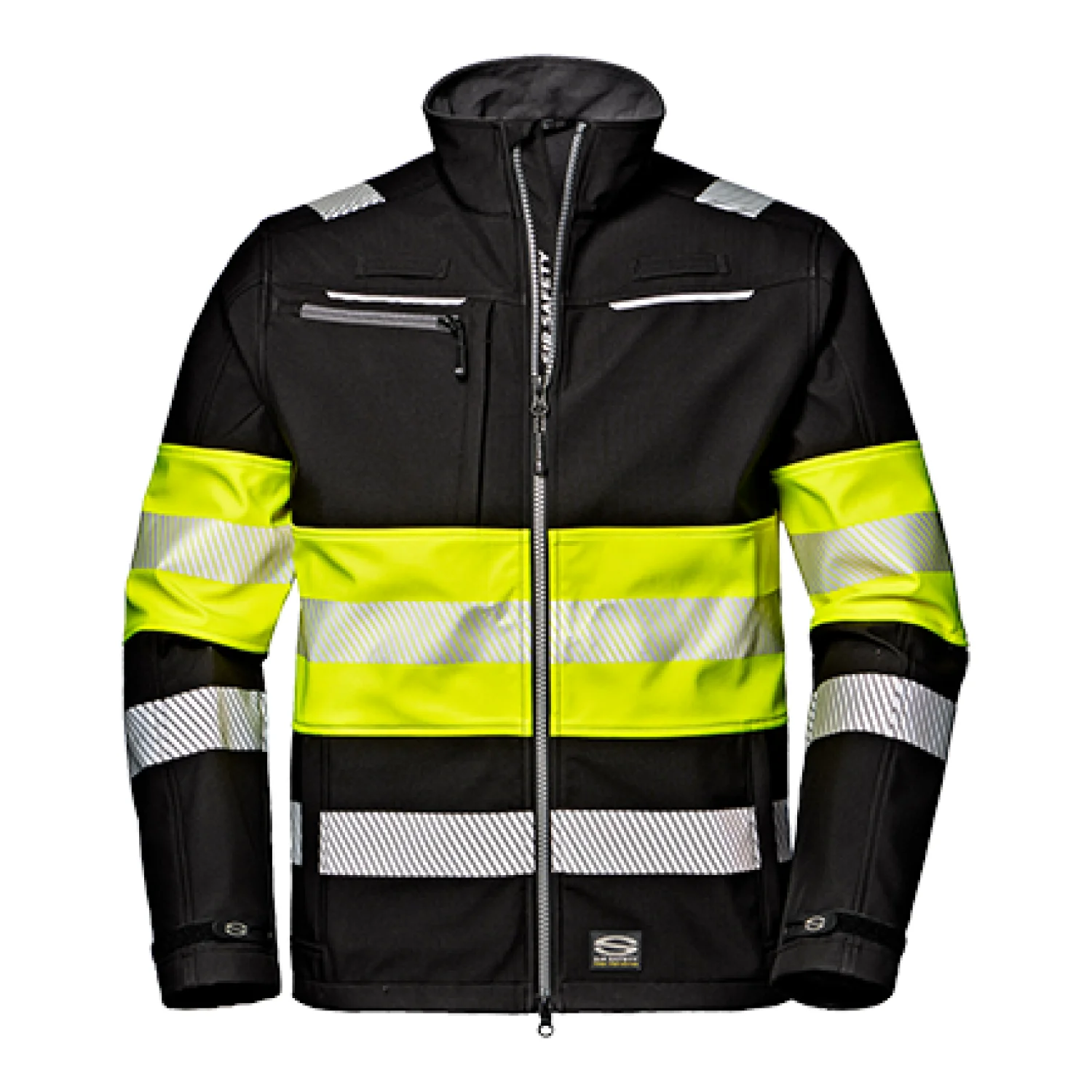 Sir Safety System CONTRAST SOFTSHELL Fekete/jól láthatósági sárga