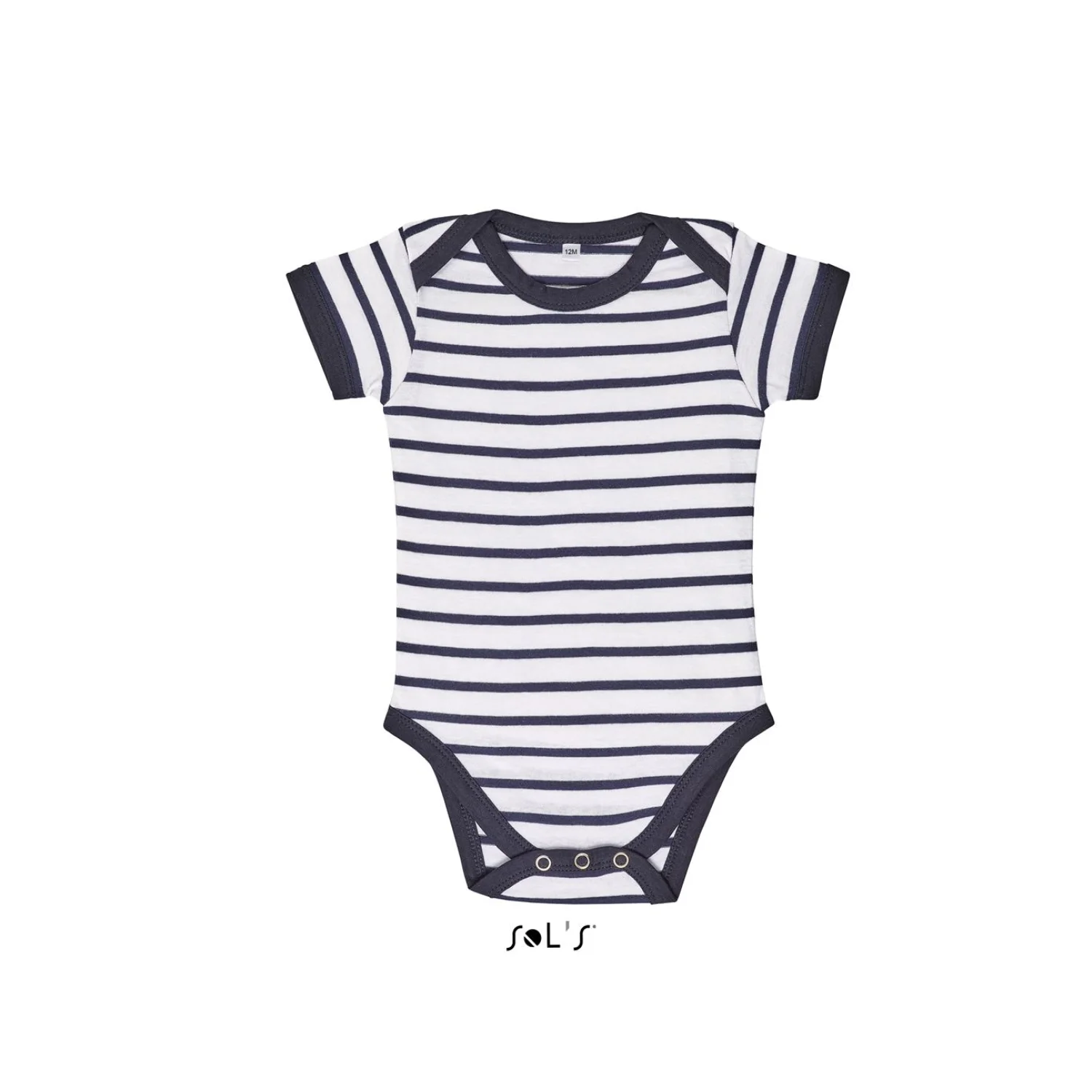 Sol's miles - csíkos baba body póló Fehér/tengerészkék