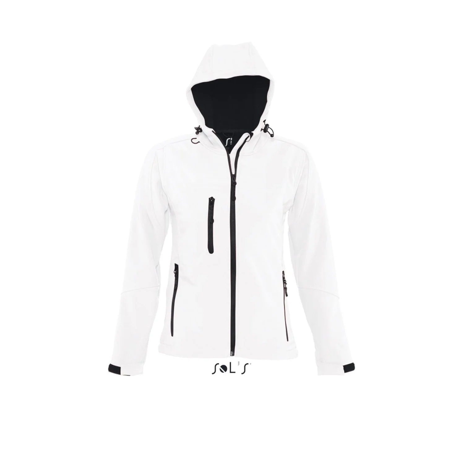 Sol's replay - női kapucnis softshell Fehér