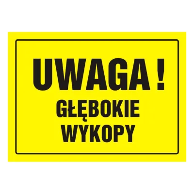 TDC építkezési tábla: figyelem! mély munkagödrök - oa 007 dy pn munkavédelmi