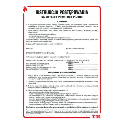 TDC tűzvédelmi utasítás: eljárás tűz esetén - db 003 dn cn munkavédelmi