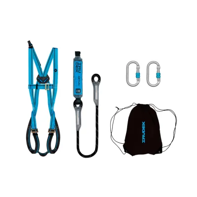 Testheveder szett Irudek Aralar, Light 1 + 981 karabiner + 361 energiaelnyelő, kék/fekete, universal