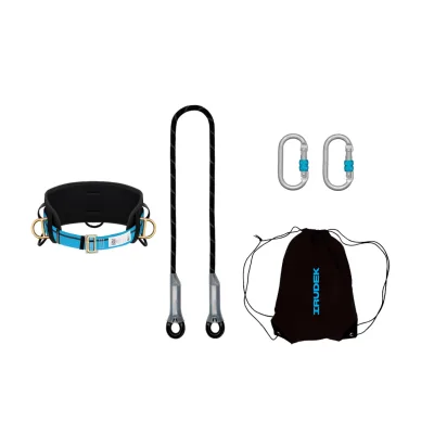 Testheveder szett Irudek Pirineos Light, Light P1 + 981 karabiner + Nexion 150 kötél, kék/fekete, universal