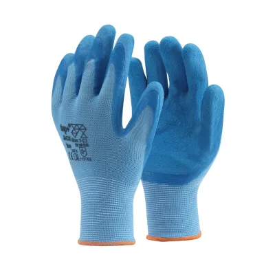 TOP JACK latex mártott poliészter védőkesztyű, csúszásmentes, érdesített tenyér