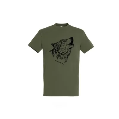 TOP kereknyakú póló farkas mintával, 100% pamut, 190 g/m2,