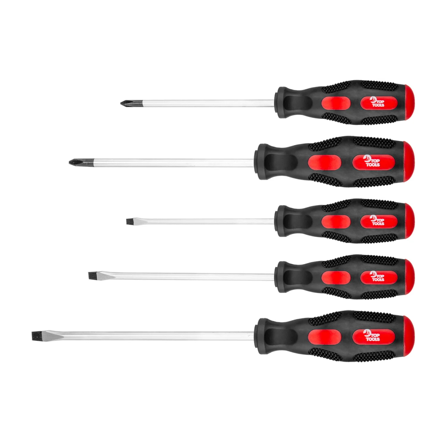 Top Tools Csavarhúzó készlet, 5db, sárga piros csavarhúzók és bitfej