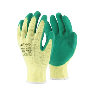 TOP Worker (LX600) latex mártott védőkesztyű, kevertszálas alapú, csúszásbiztos
