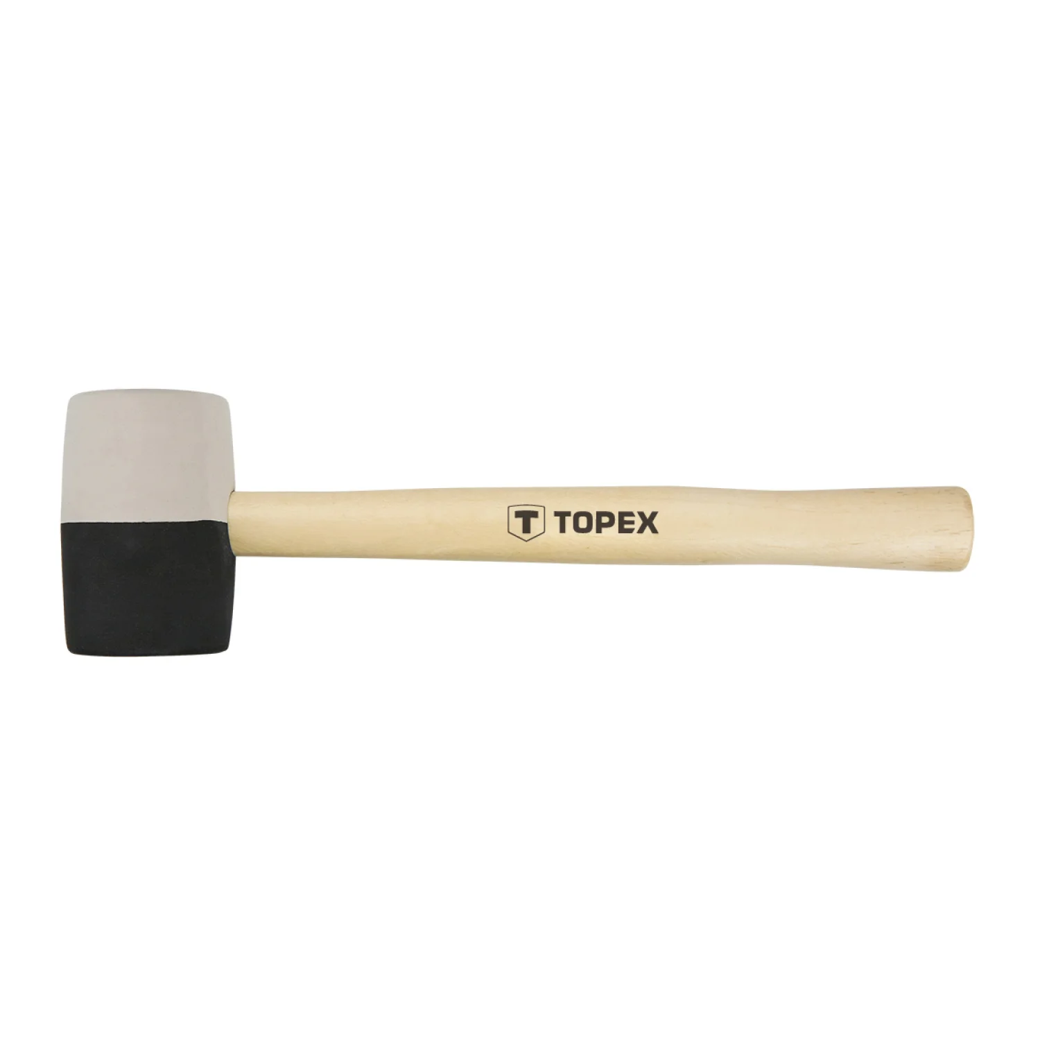 TOPEX Gumikalapács 58mm 450g, fekete-fehér, fa nyél kalapácsok és véső