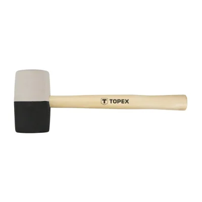 TOPEX Gumikalapács 63mm 680g, fekete-fehér, fa nyél kalapácsok és véső