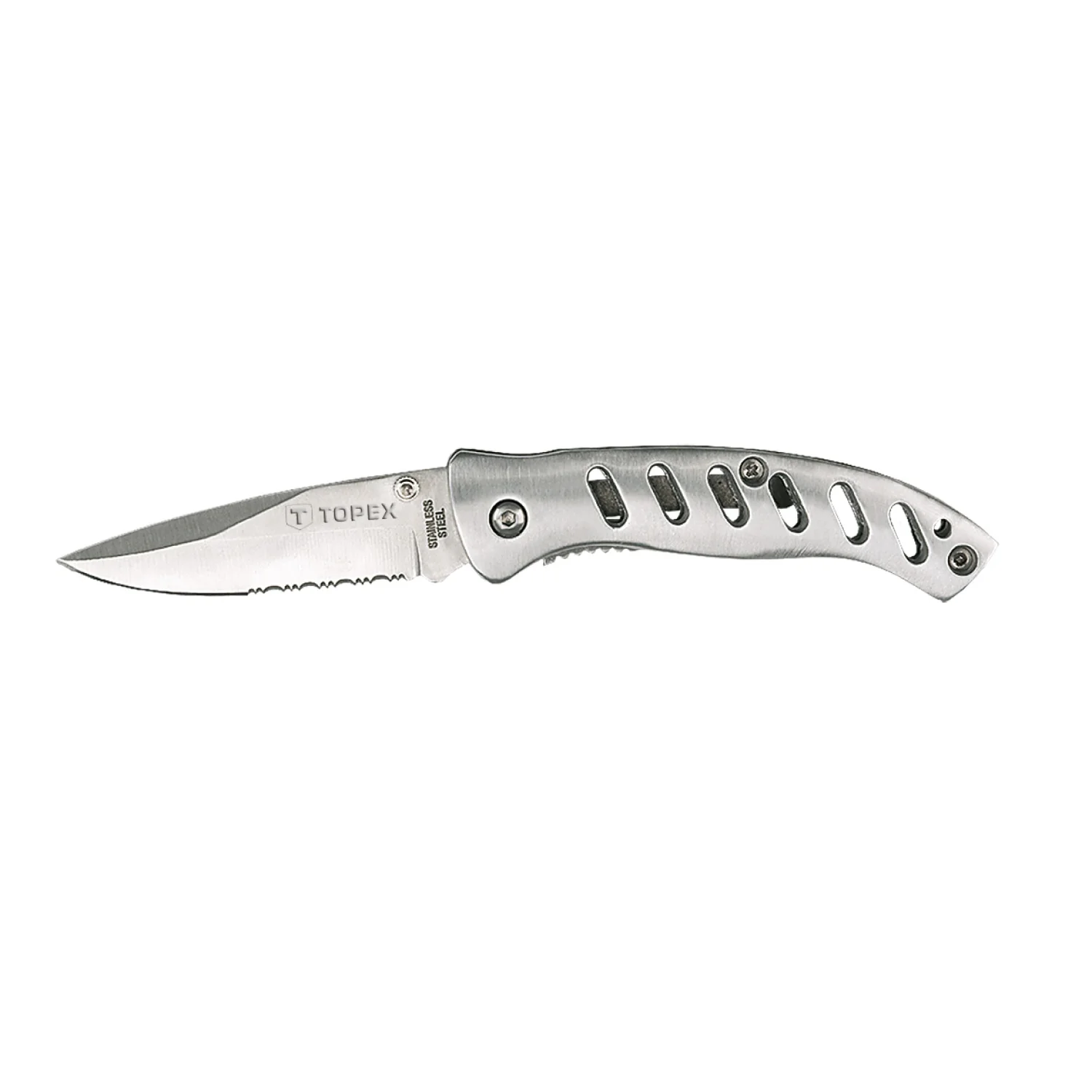 TOPEX Kés, összecsukható kés retesszel, 8cm penge, teljes 185mm festő- és burkolószerszám