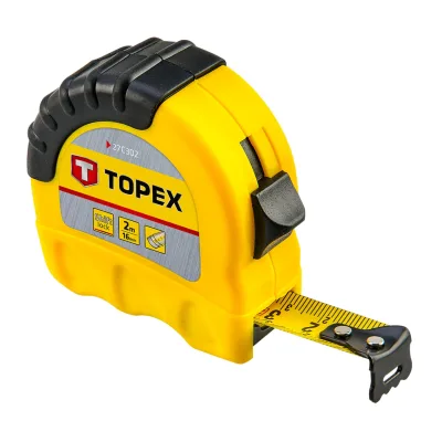 TOPEX Mérőszalag 2m / 16mm, "ShiftLock", min. rendelés: 5db mérőeszköz