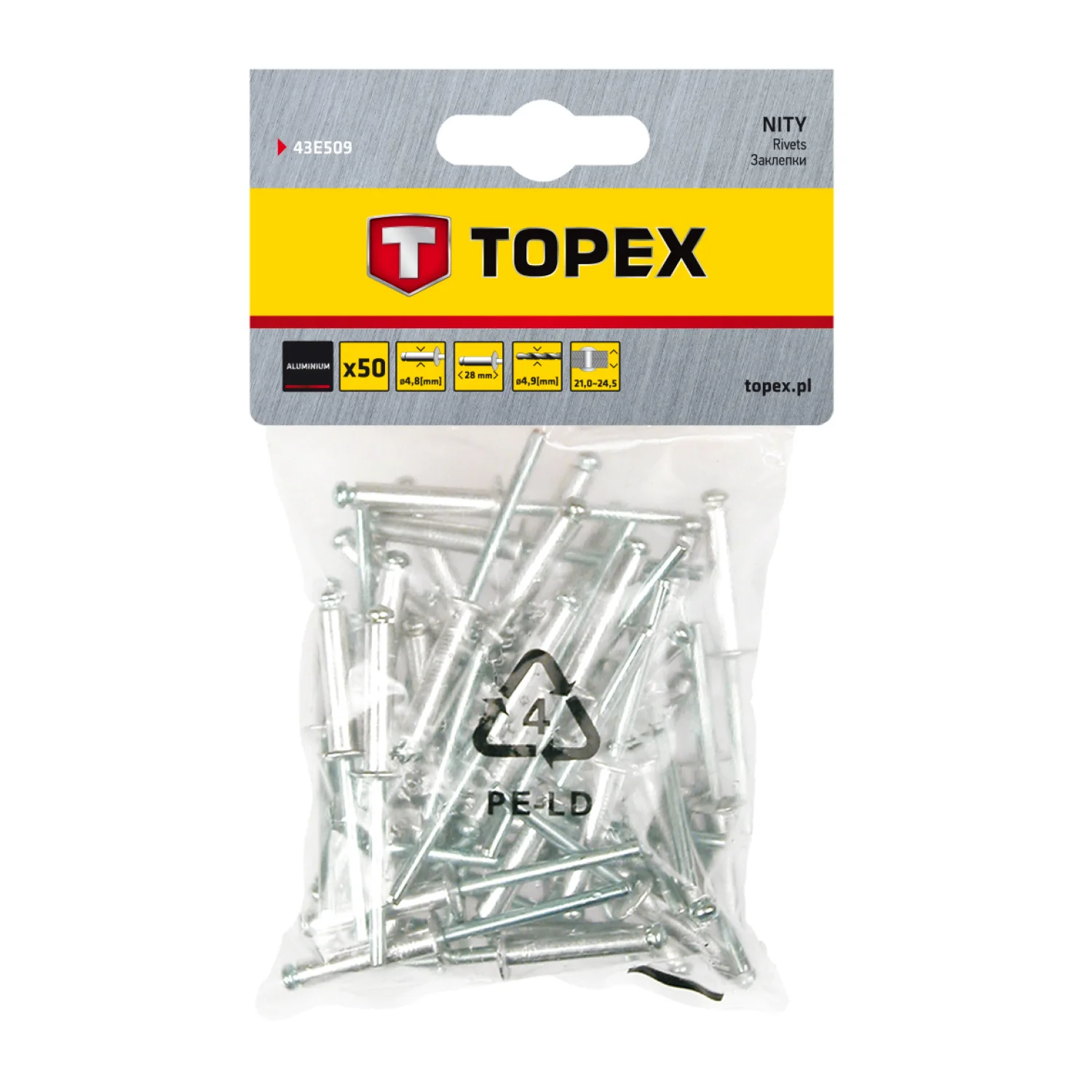 TOPEX Popszegecs 4.8x28mm, 50db