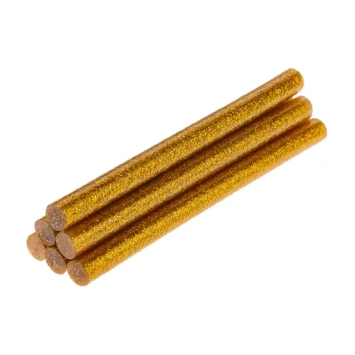 TOPEX Ragasztópatron, 8x100mm, 6db, arany, brokát, min. rendelés: 5cs