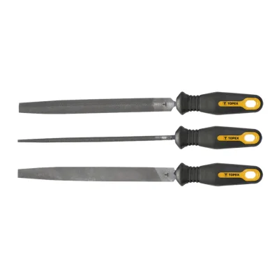 TOPEX Reszelő készlet 200mm, lapos, félkör, kör,, 3db reszelők és ráspoly