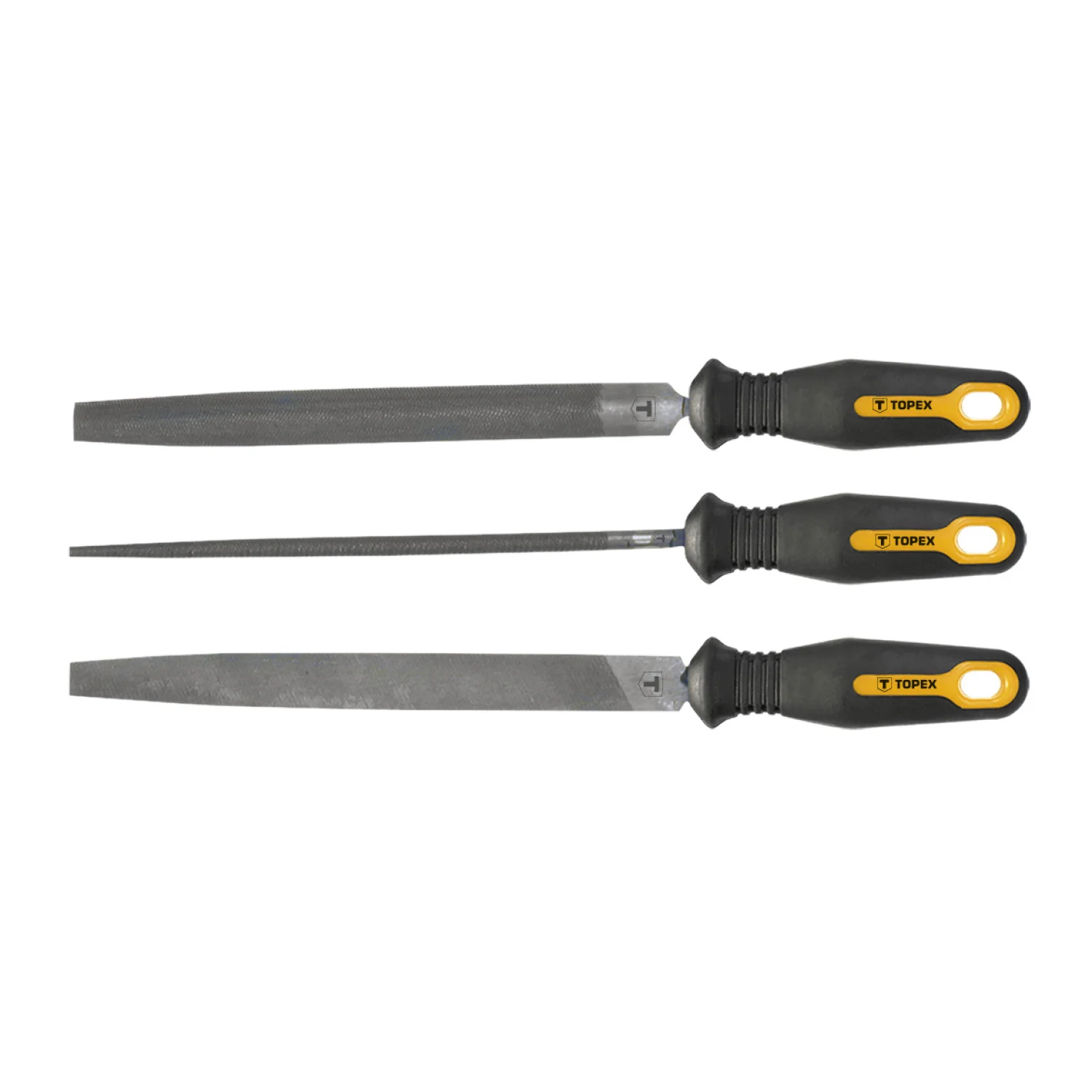 TOPEX Reszelő készlet 200mm, lapos, félkör, kör,, 3db reszelők és ráspoly