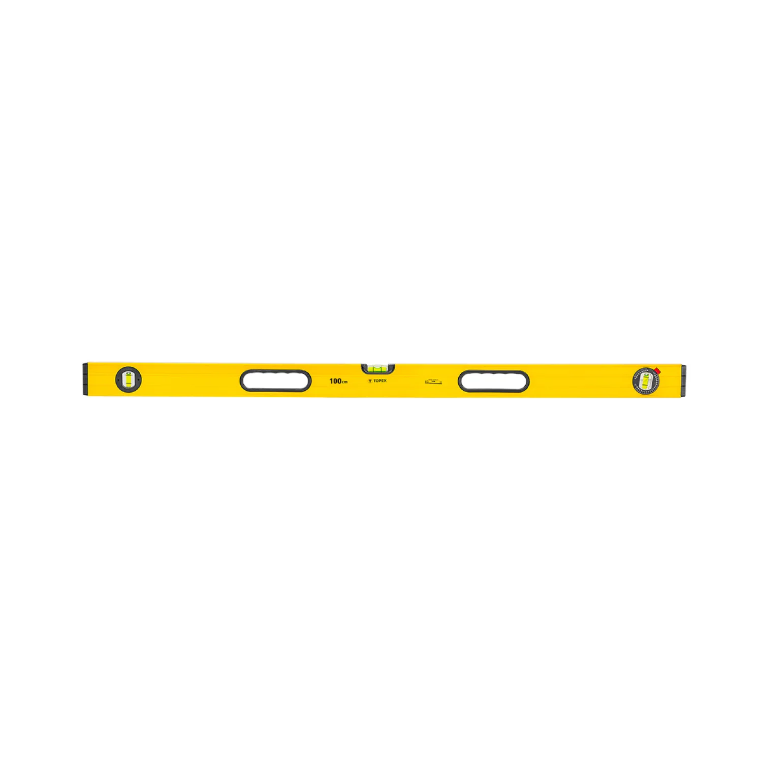 TOPEX Vízmérték 100cm, 3 libella, 2 markolat, aluminium, ±0.5mm/m mérőeszköz