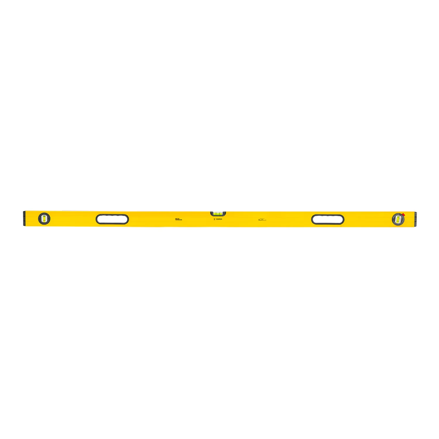 TOPEX Vízmérték 150cm, 3 libella, 2 markolat, aluminium, ±0.5mm/m, min. rendelés: 3db mérőeszköz