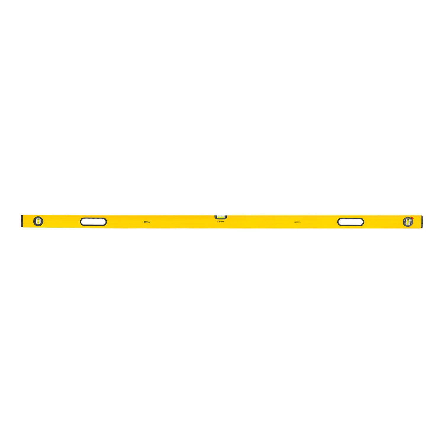 TOPEX Vízmérték 200cm, 3 libella, 2 markolat, aluminium, ±0.5mm/m, min. rendelés: 3db mérőeszköz