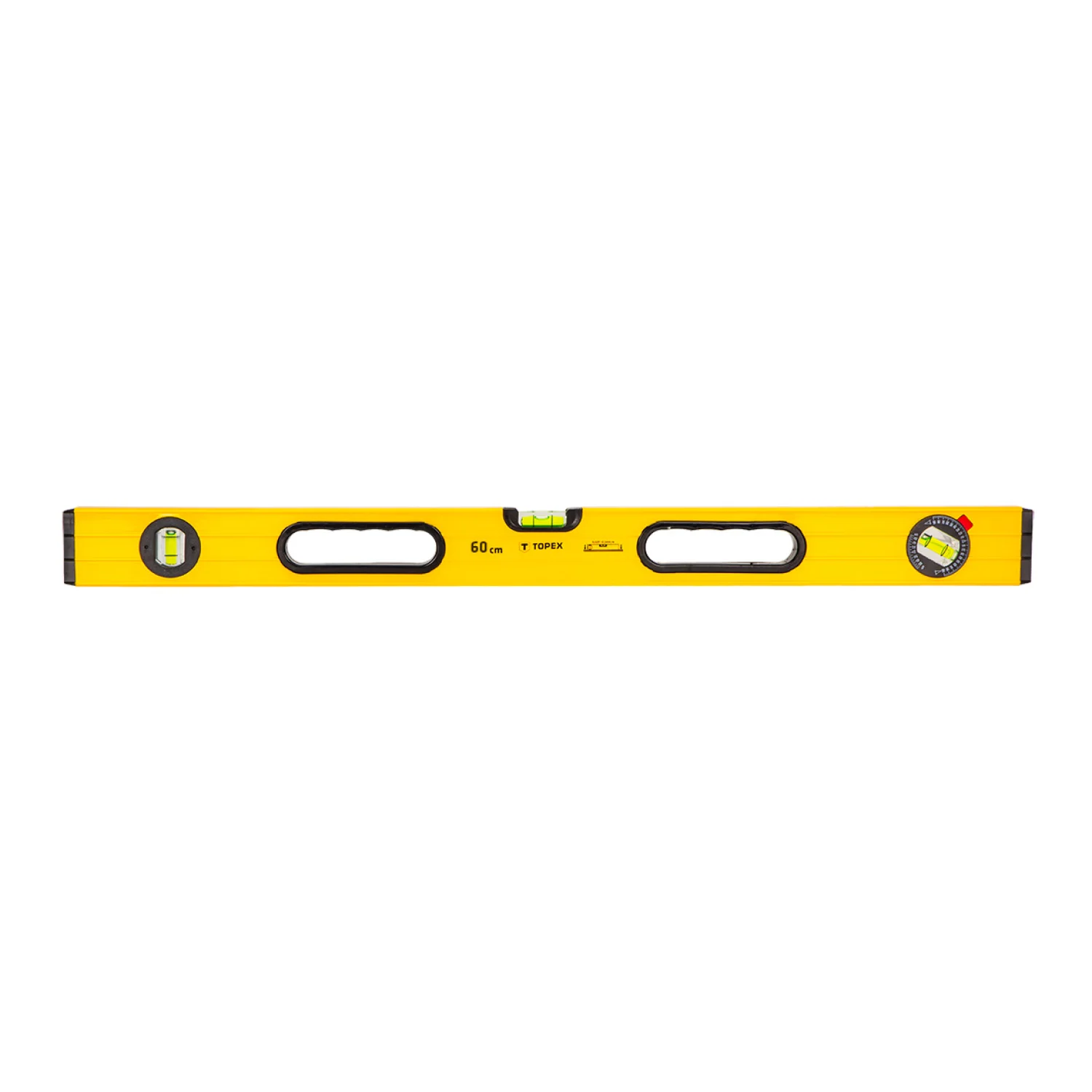 TOPEX Vízmérték 60cm, 3 libella, 2 markolat, aluminium, ±0.5mm/m mérőeszköz