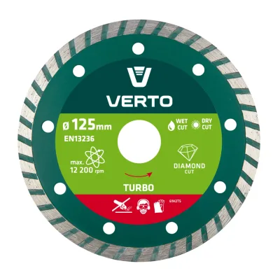 VERTO Gyémánt vágókorong 125mm turbo